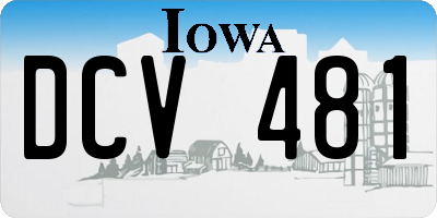 IA license plate DCV481