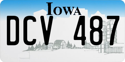 IA license plate DCV487