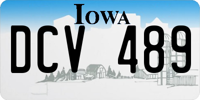 IA license plate DCV489