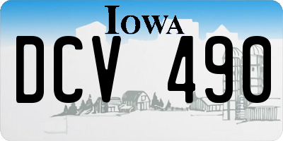 IA license plate DCV490