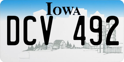 IA license plate DCV492