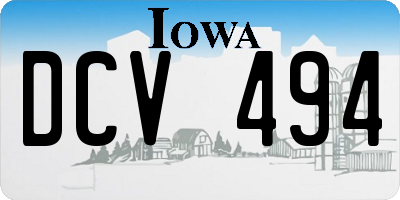 IA license plate DCV494