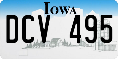 IA license plate DCV495