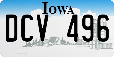 IA license plate DCV496