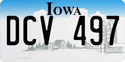 IA license plate DCV497