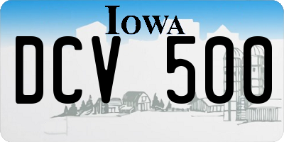 IA license plate DCV500