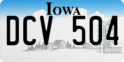 IA license plate DCV504