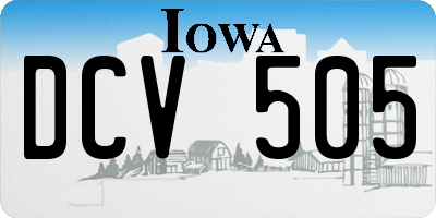 IA license plate DCV505