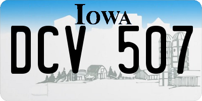 IA license plate DCV507