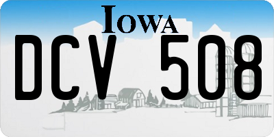 IA license plate DCV508