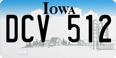 IA license plate DCV512