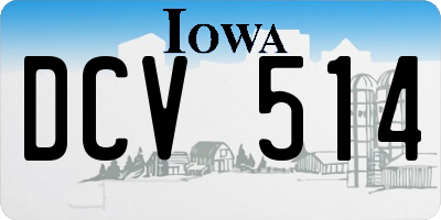 IA license plate DCV514