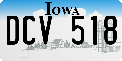 IA license plate DCV518