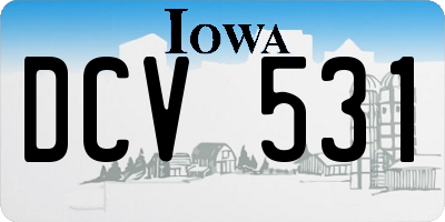 IA license plate DCV531