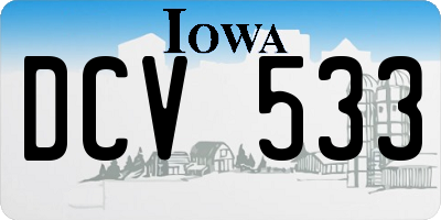 IA license plate DCV533