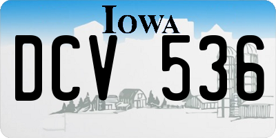 IA license plate DCV536