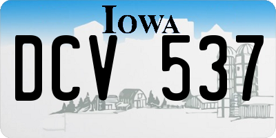 IA license plate DCV537