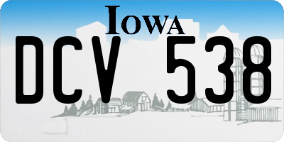 IA license plate DCV538