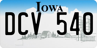 IA license plate DCV540