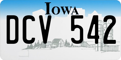 IA license plate DCV542