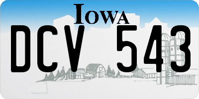 IA license plate DCV543