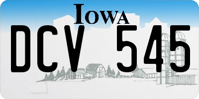 IA license plate DCV545