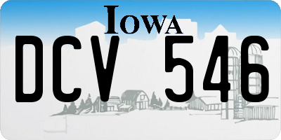 IA license plate DCV546