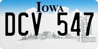 IA license plate DCV547