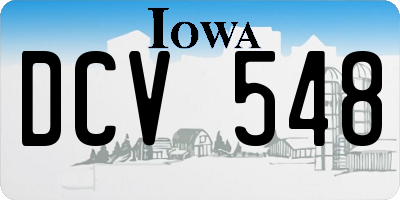 IA license plate DCV548