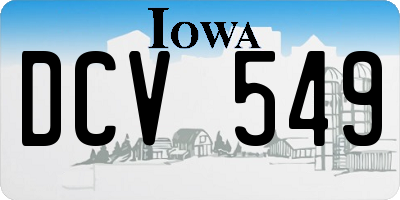 IA license plate DCV549