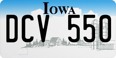 IA license plate DCV550