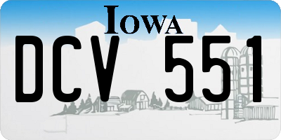 IA license plate DCV551