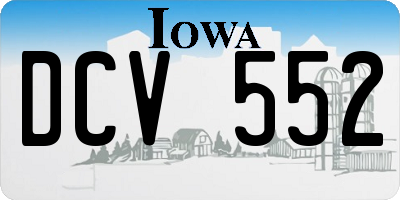 IA license plate DCV552