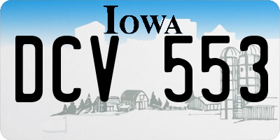 IA license plate DCV553