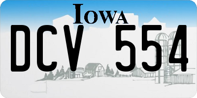 IA license plate DCV554