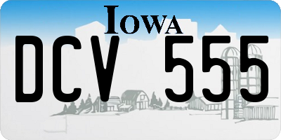 IA license plate DCV555