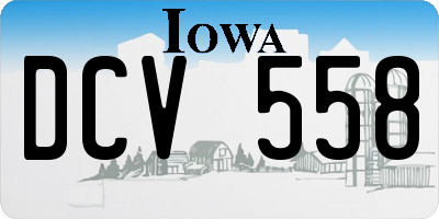 IA license plate DCV558