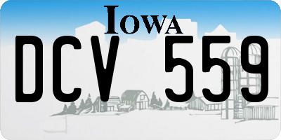 IA license plate DCV559