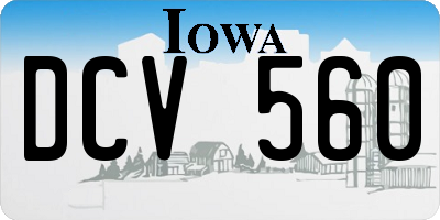 IA license plate DCV560