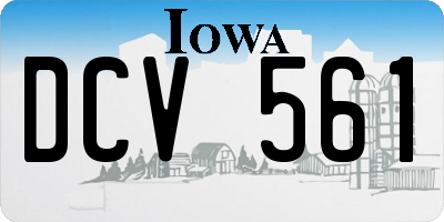 IA license plate DCV561