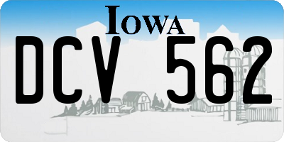IA license plate DCV562