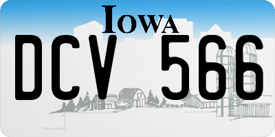IA license plate DCV566