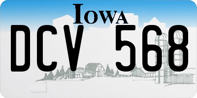 IA license plate DCV568