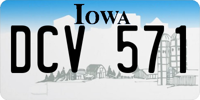 IA license plate DCV571