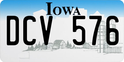 IA license plate DCV576