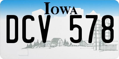 IA license plate DCV578