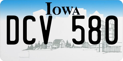 IA license plate DCV580