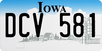 IA license plate DCV581