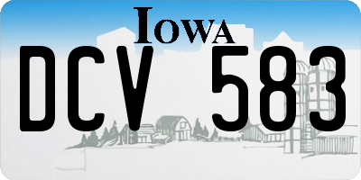 IA license plate DCV583
