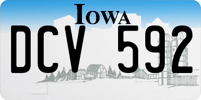 IA license plate DCV592